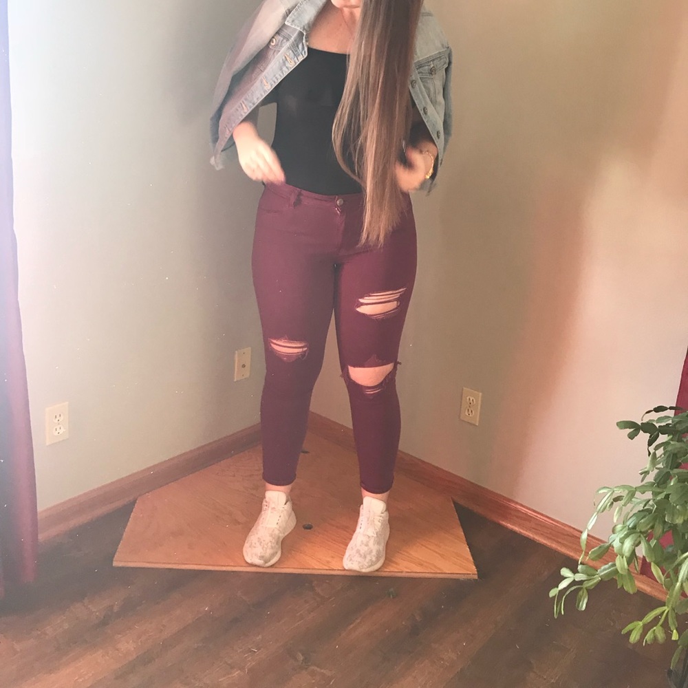Maroon Jeans